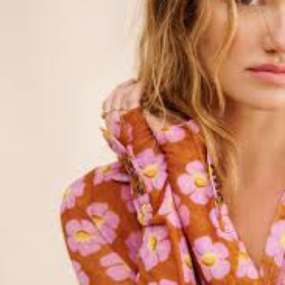 🌸FREE PEOPLE🌸LUCKY SHIRTEE🌸PINK DAISIES🌸 - Picture 3 of 16